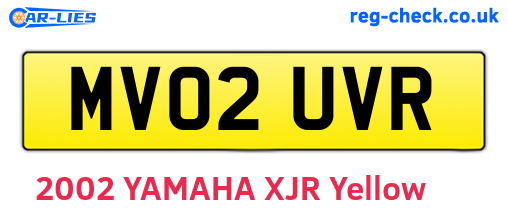MV02UVR are the vehicle registration plates.