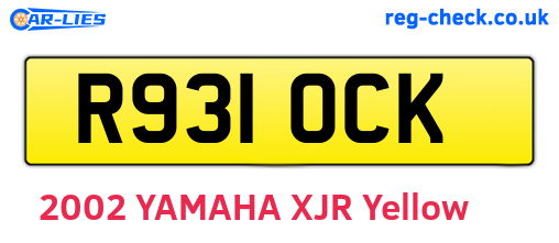 R931OCK are the vehicle registration plates.