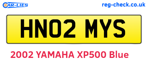 HN02MYS are the vehicle registration plates.