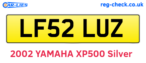 LF52LUZ are the vehicle registration plates.