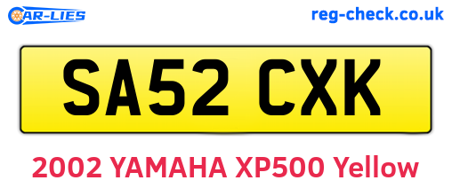 SA52CXK are the vehicle registration plates.