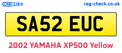 SA52EUC are the vehicle registration plates.