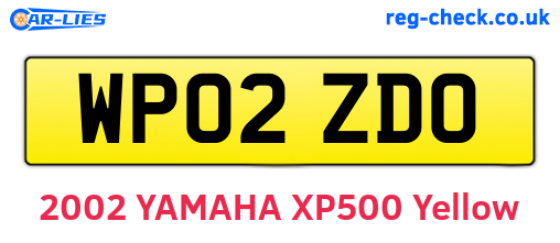 WP02ZDO are the vehicle registration plates.