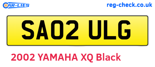 SA02ULG are the vehicle registration plates.