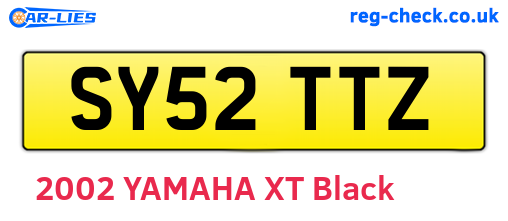 SY52TTZ are the vehicle registration plates.