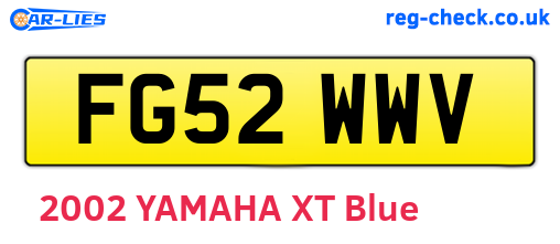 FG52WWV are the vehicle registration plates.