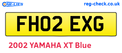 FH02EXG are the vehicle registration plates.