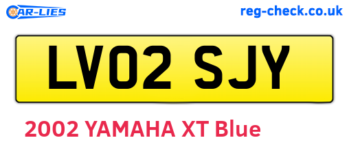 LV02SJY are the vehicle registration plates.