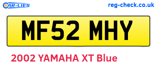 MF52MHY are the vehicle registration plates.