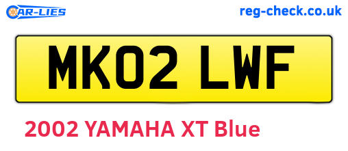 MK02LWF are the vehicle registration plates.