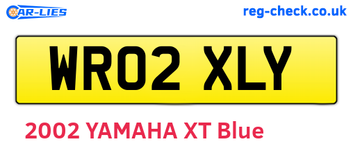 WR02XLY are the vehicle registration plates.
