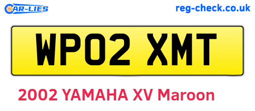WP02XMT are the vehicle registration plates.