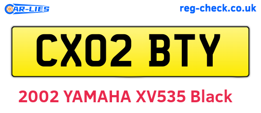CX02BTY are the vehicle registration plates.