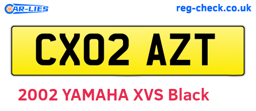 CX02AZT are the vehicle registration plates.
