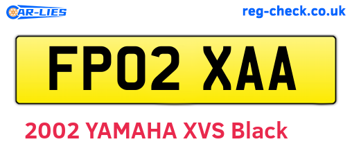 FP02XAA are the vehicle registration plates.