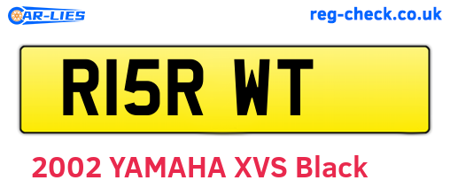 R15RWT are the vehicle registration plates.