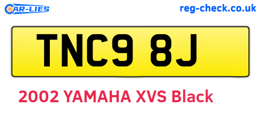 TNC98J are the vehicle registration plates.
