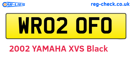 WR02OFO are the vehicle registration plates.