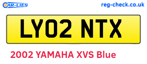 LY02NTX are the vehicle registration plates.