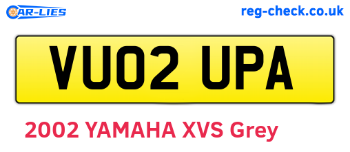 VU02UPA are the vehicle registration plates.