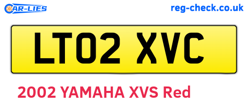 LT02XVC are the vehicle registration plates.
