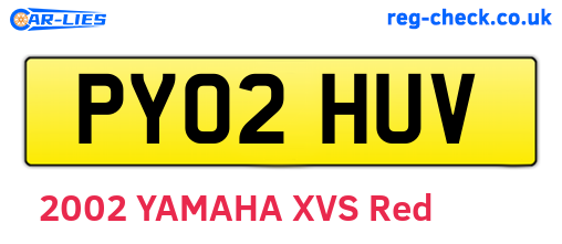PY02HUV are the vehicle registration plates.