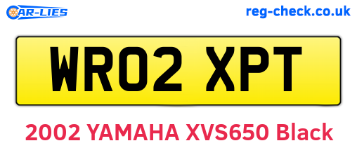 WR02XPT are the vehicle registration plates.