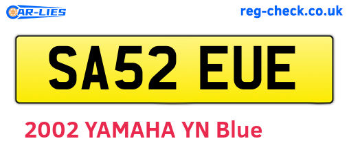 SA52EUE are the vehicle registration plates.