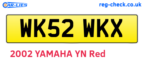 WK52WKX are the vehicle registration plates.