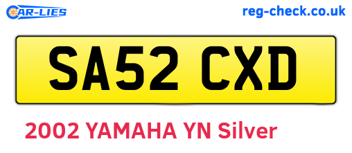 SA52CXD are the vehicle registration plates.