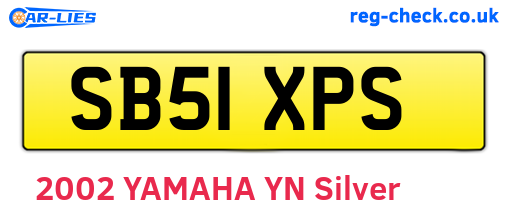 SB51XPS are the vehicle registration plates.
