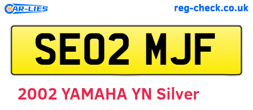 SE02MJF are the vehicle registration plates.