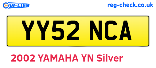 YY52NCA are the vehicle registration plates.