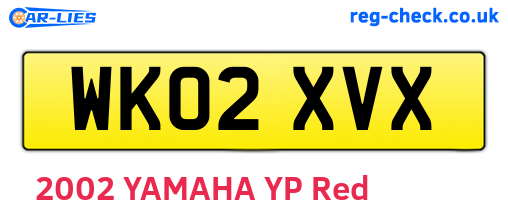 WK02XVX are the vehicle registration plates.