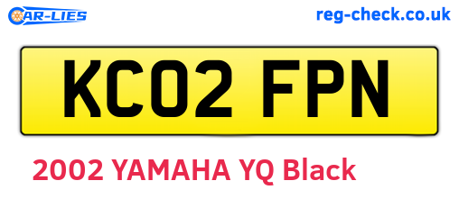 KC02FPN are the vehicle registration plates.