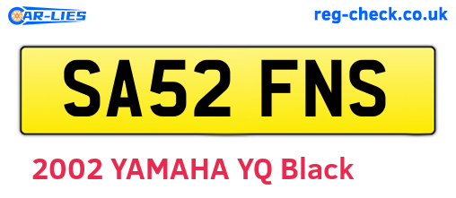 SA52FNS are the vehicle registration plates.