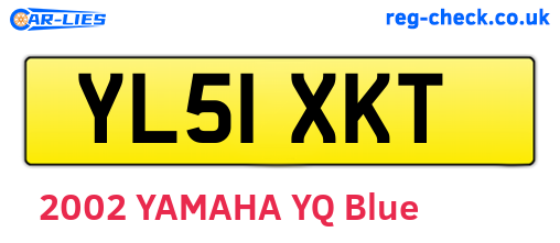 YL51XKT are the vehicle registration plates.