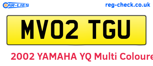 MV02TGU are the vehicle registration plates.