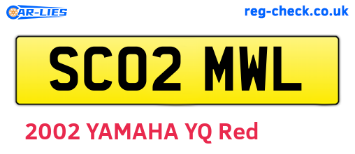 SC02MWL are the vehicle registration plates.