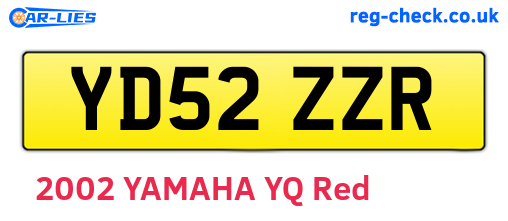 YD52ZZR are the vehicle registration plates.