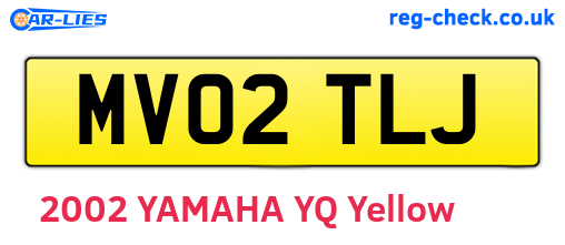 MV02TLJ are the vehicle registration plates.