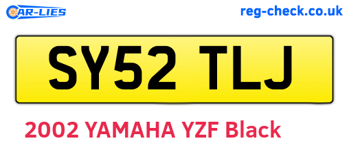 SY52TLJ are the vehicle registration plates.