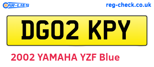 DG02KPY are the vehicle registration plates.