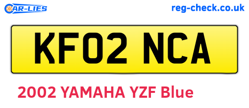 KF02NCA are the vehicle registration plates.