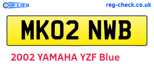 MK02NWB are the vehicle registration plates.