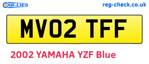 MV02TFF are the vehicle registration plates.