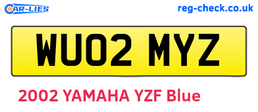 WU02MYZ are the vehicle registration plates.