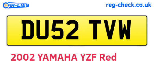 DU52TVW are the vehicle registration plates.