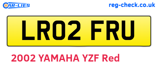 LR02FRU are the vehicle registration plates.