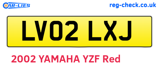 LV02LXJ are the vehicle registration plates.